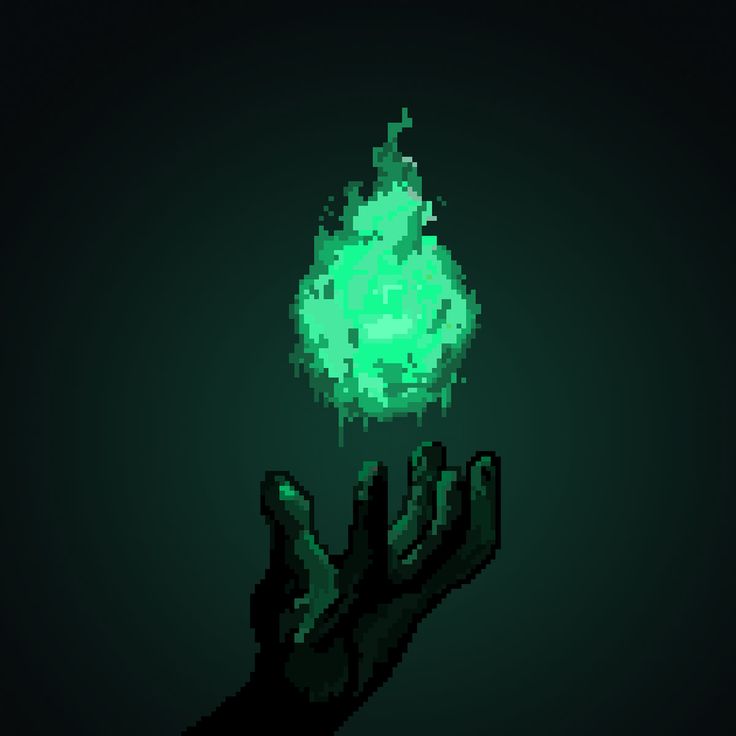 Пиксельная картинка огненного магического шара.